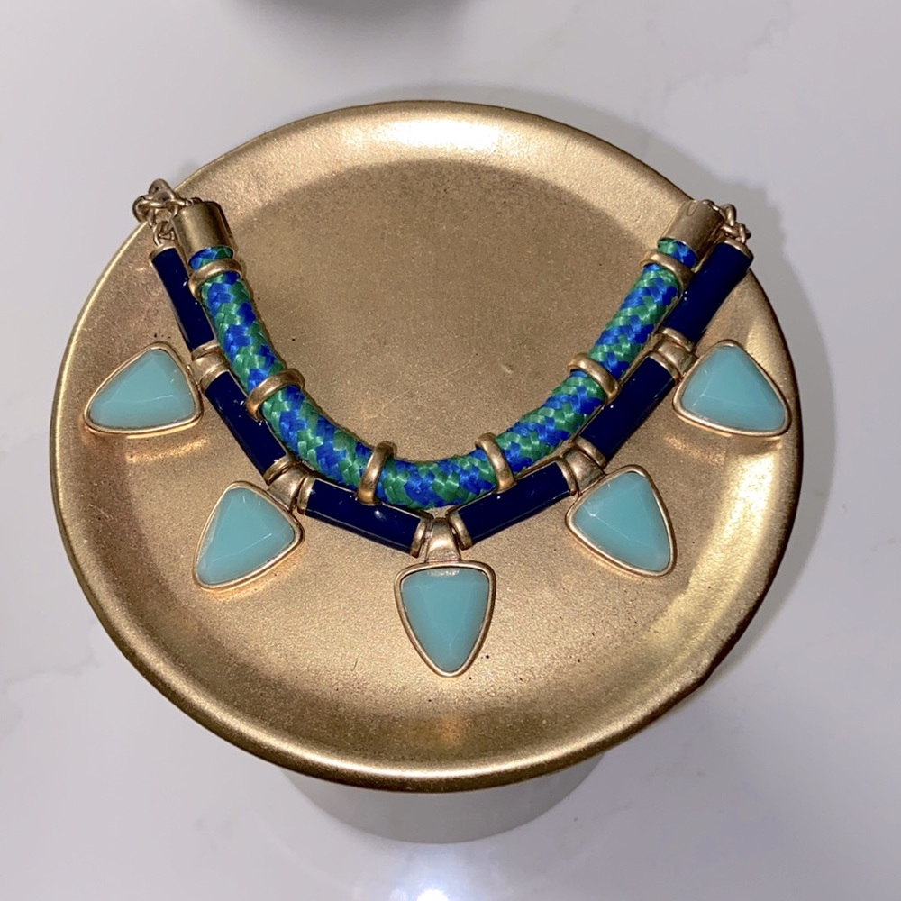 J Crew Turquoise and gold necklace.